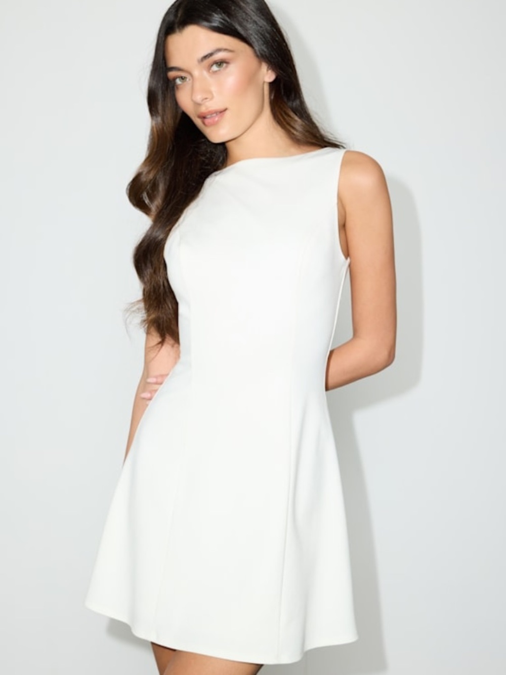 Lulus Olivian White Low Back Sleeveless Mini Dress - Size XS